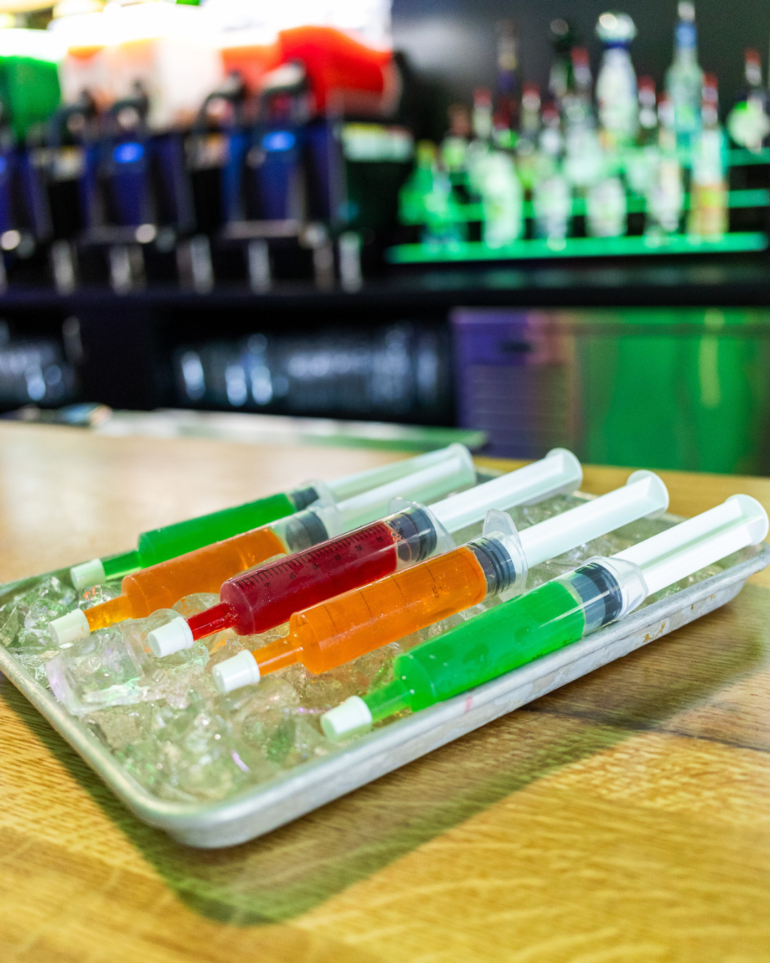 Transfusion Jell-O shots served in syringes on ice