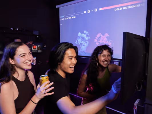 Team competing in Arcade Bomb Battle at Beat The Bomb